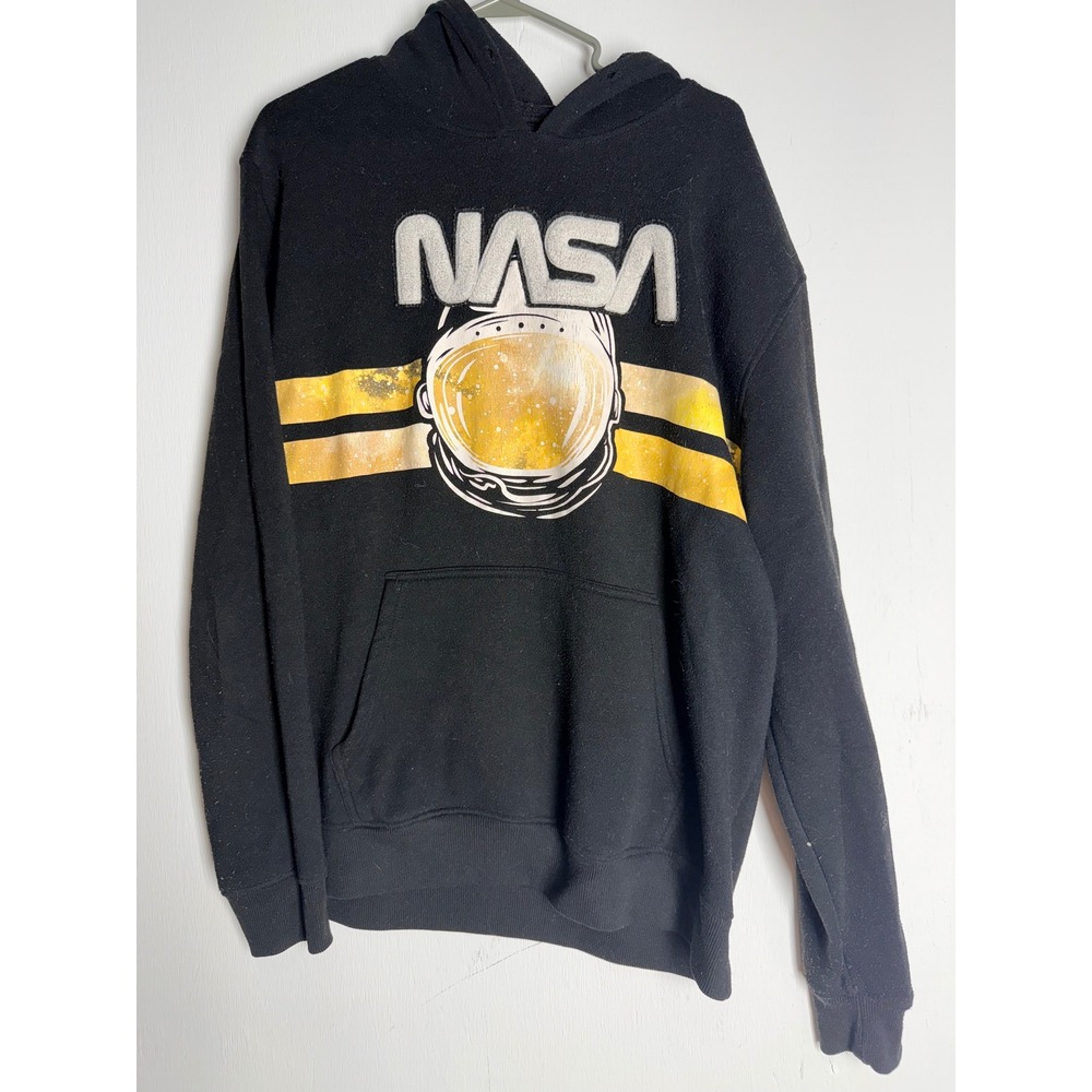 NASA Astronaut Graphic Hoodie Black Sweatshirt Space Streetwear Mens Large